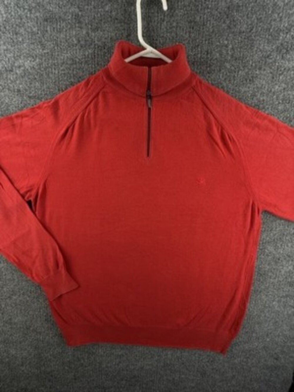 Burberry London Zip Turtleneck Red Pullover 5 Sweater Knit Solid Long Sleeve
